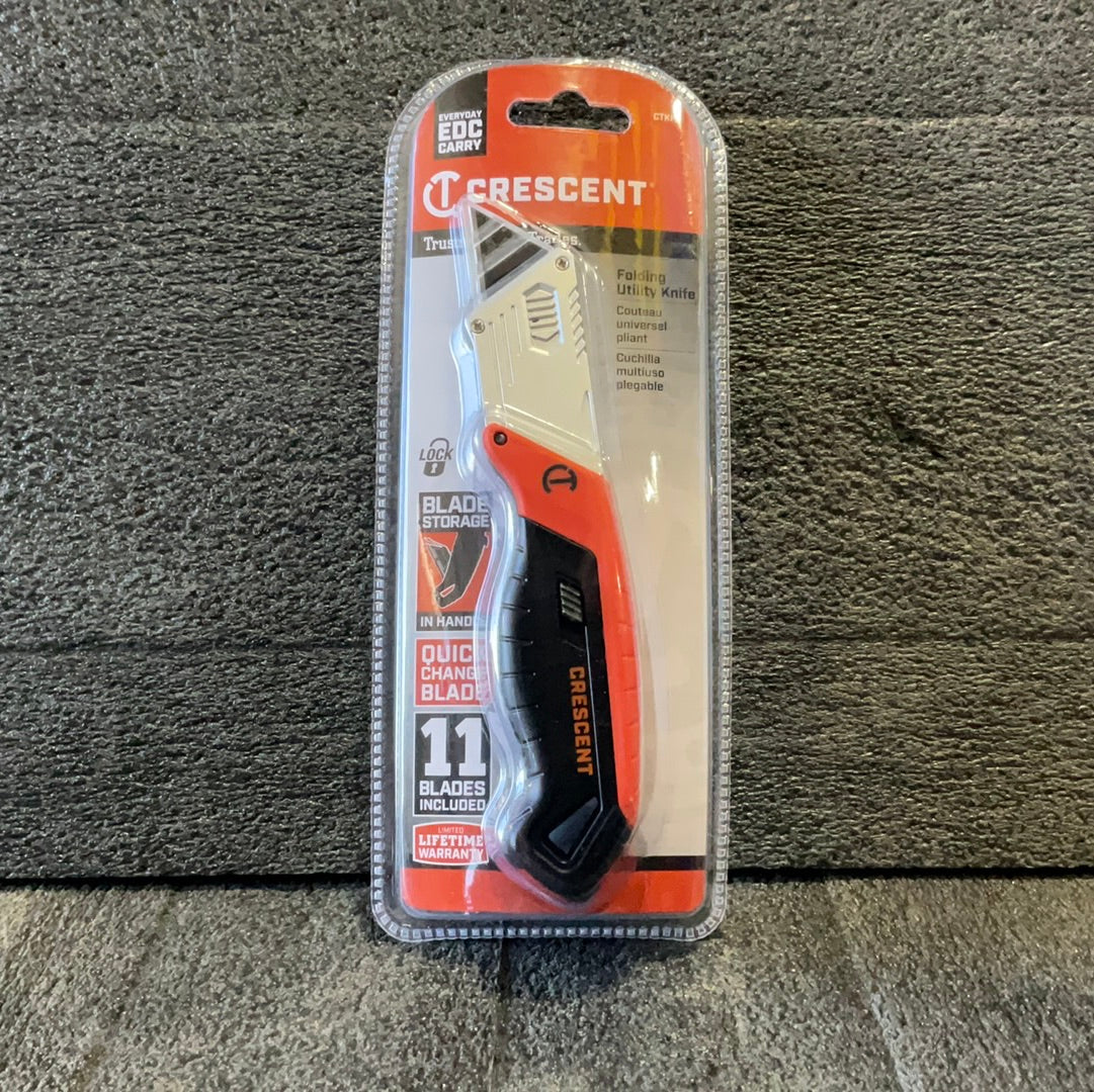 Crescent Quick-Change Folding Blade Utility Knife 6.87in with 11 blades (CTKF2)