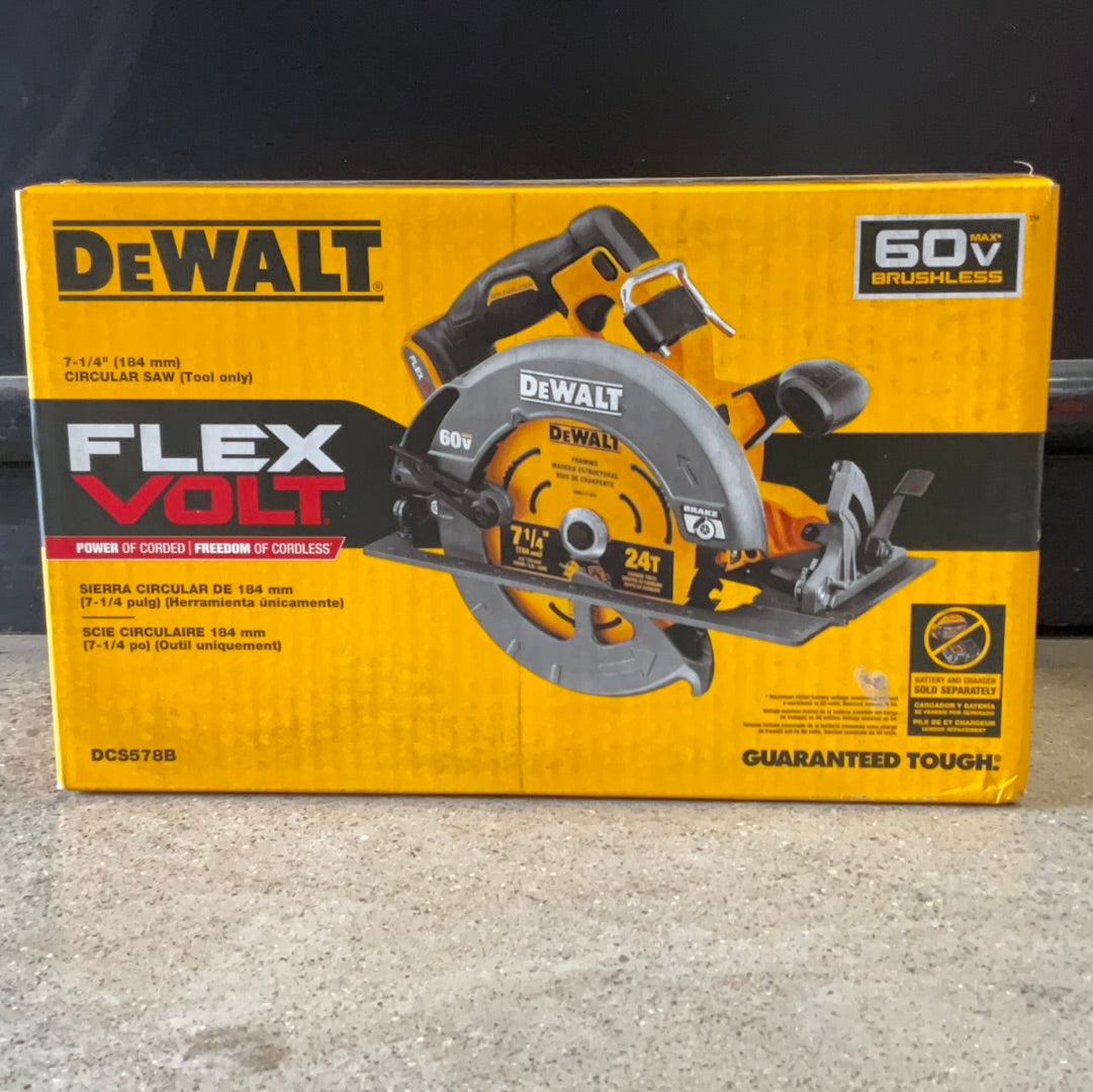 DeWALT DCS578B FLEXVOLT® 60V MAX* Brushless 7-1/4 in. Cordless Circular Saw with Brake (Tool Only)