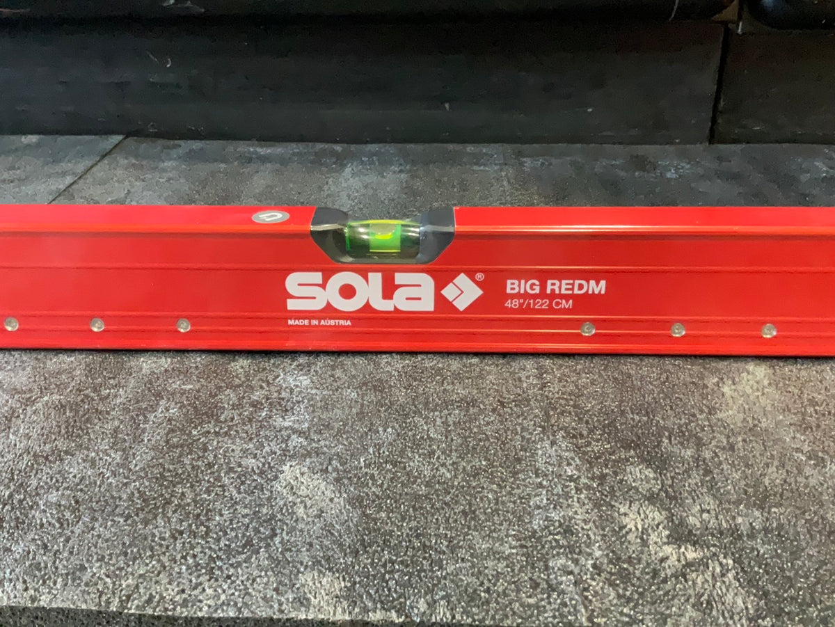 SOLA BIG REDM 3 Vials, Black/Red, Top Read, Aluminum, Magnetic Box Beam Levels (LSB24LM, LSB32LM, LSB48LM)