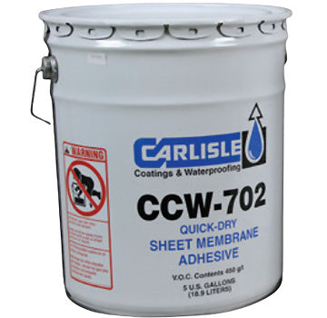 Carlisle CCW 702 Quick-Drying Solvent-Based High-Tack Adhesive Blue 5 Gallon