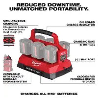 Load image into Gallery viewer, Milwaukee M18 18V Lithium-Ion PACKOUT 6-Port Rapid Charger
