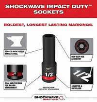 Load image into Gallery viewer, Milwaukee SHOCKWAVE Impact-Duty 3/8 in. Drive Metric and SAE Deep Well Impact PACKOUT Socket Set (36-Piece)
