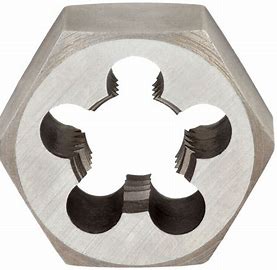 WESTWARD Hex Threading Die: Solid, Carbon Steel, Right Hand, 3/4"-10 Thread Size, 3/4 in Die Thick