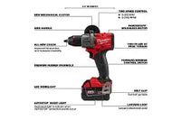 Load image into Gallery viewer, Milwaukee M18 FUEL 18V Lithium-Ion Brushless Cordless 1/2 in. Drill/Driver Kit W/(2) 5.0Ah Batteries, Charger, and Hard Case
