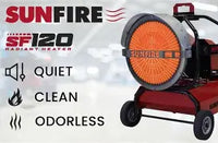 Load image into Gallery viewer, SUNFIRE SF120 DIESEL/KEROSENE PORTABLE RADIANT HEATER 120,000 BTU (Price is subject to freight)
