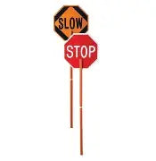 Load image into Gallery viewer, Cortina 24" Stop / Slow Paddle, Non-Reflective, w/ 81" Telescoping Handle
