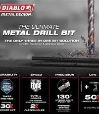 Load image into Gallery viewer, Diablo Tools Metal Demon Drill Bits Set for Mild, Hardened and Stainless, 15 Piece
