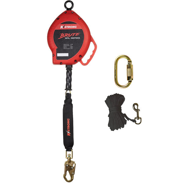 KStrong® BRUTE 50 ft. Cable SRL with snap hook. Includes installation carabiner and tag line (ANSI)