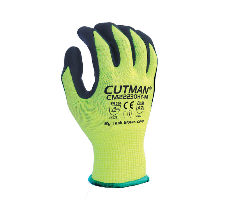 TASK Gloves CUTMAN 13 Gauge Hi-Vis Yellow