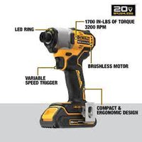 Load image into Gallery viewer, DeWALT  20-volt Max 1/4-in Variable Speed Brushless Impact Driver
