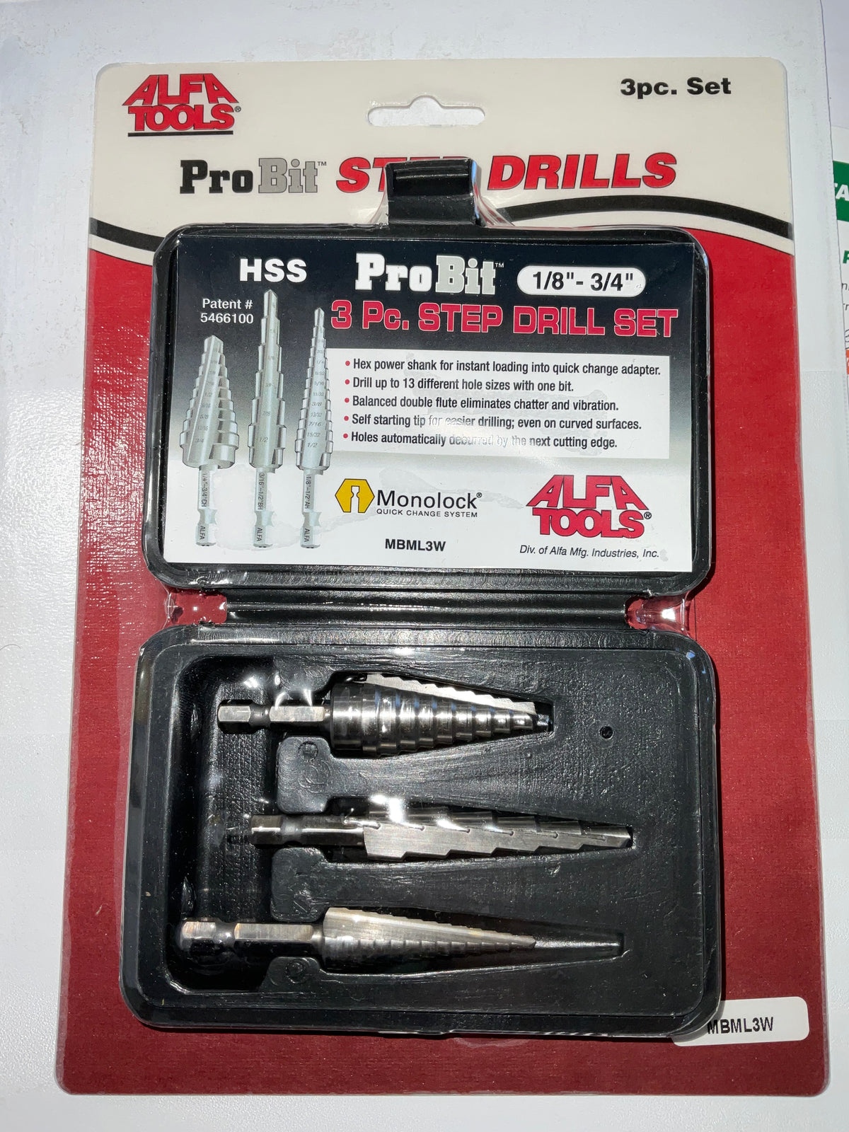3PC . HEX SHANK PROBIT CARDED