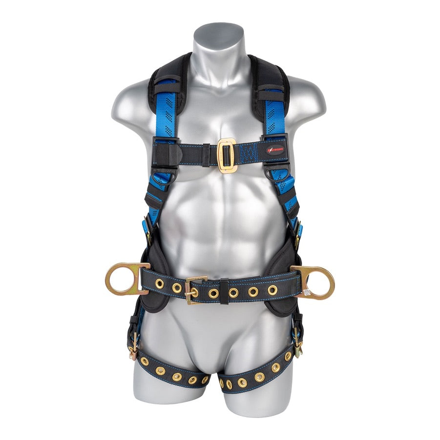 KStrong® Kapture™ Essential+ 5-Point Full Body Harness With Back Pad, TB Waist Belt and Legs, 3 D-rings (ANSI)