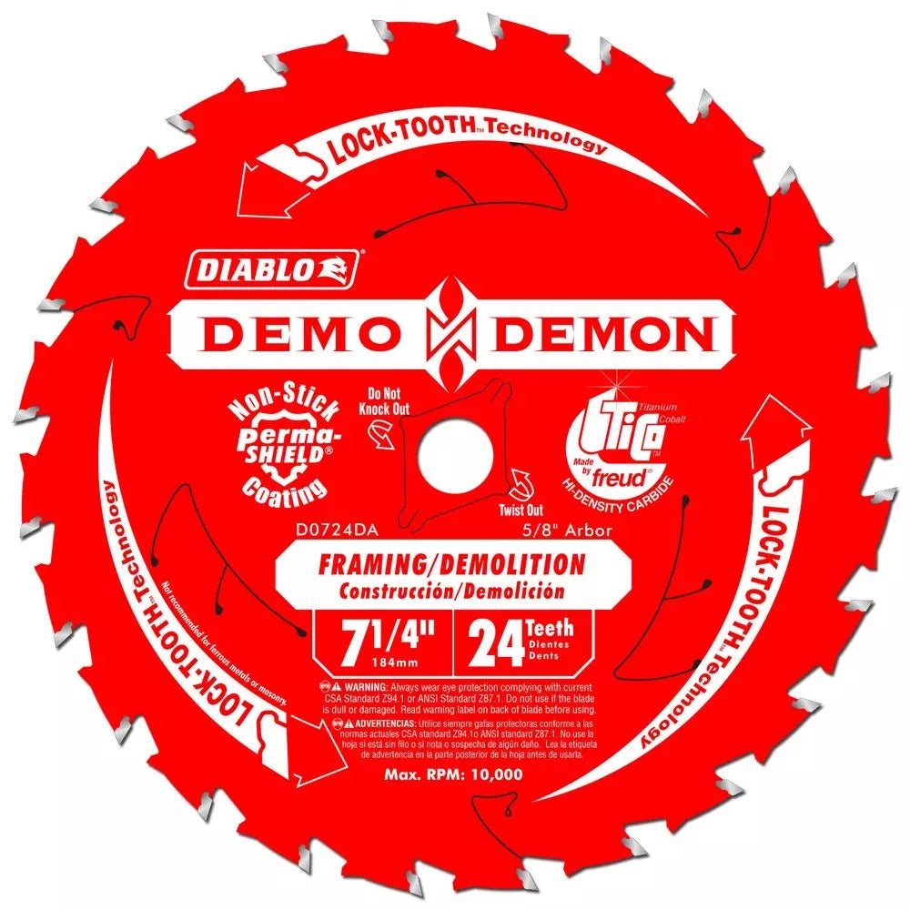 7 1/4 x 24T Diablo Demo Demon Circular Saw Blade